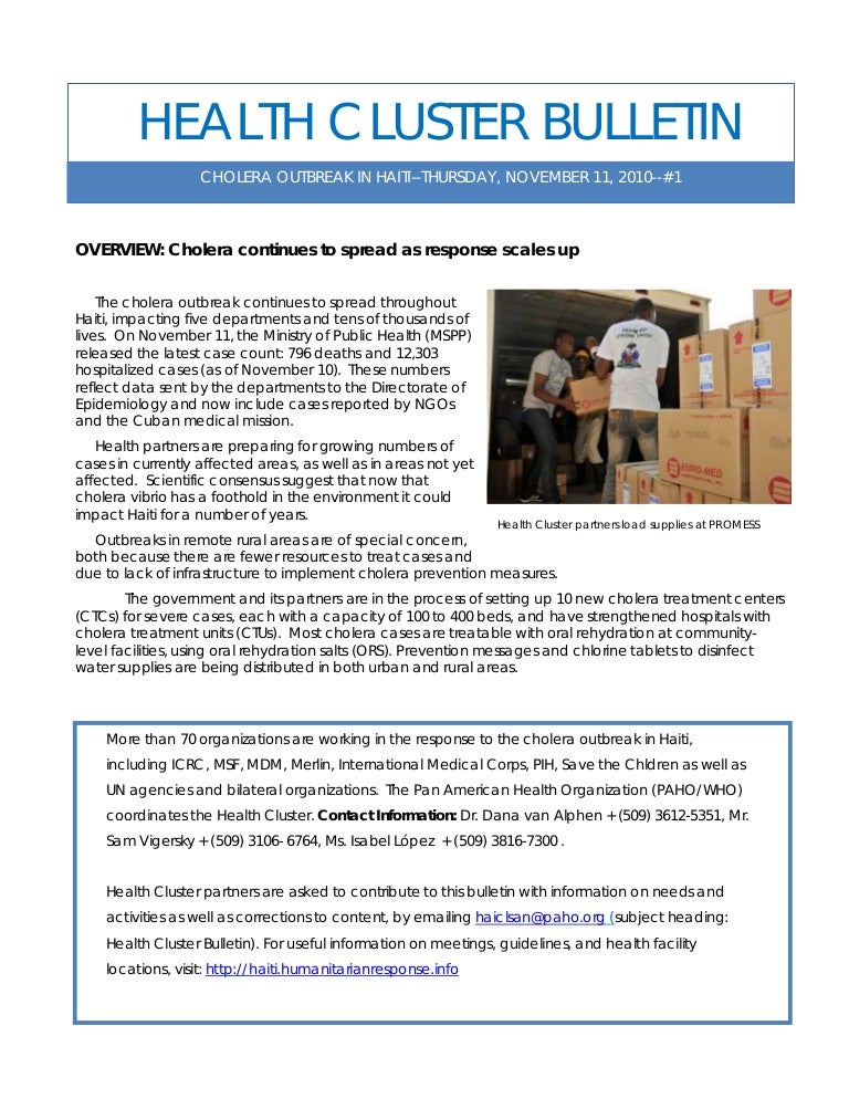 Health Cluster Bulletin 1 Nov 11/2010