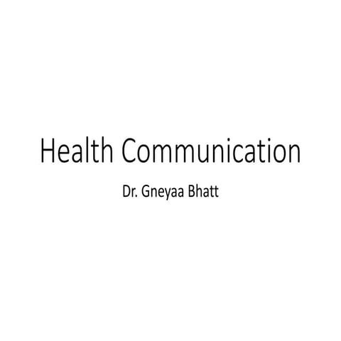 Health communication