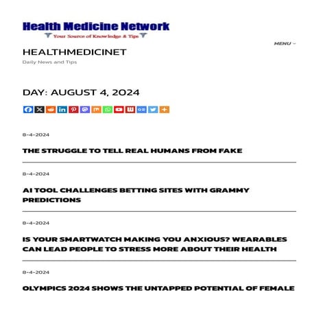 health daily news healthmedicinet- 2024-08-04 | PDF