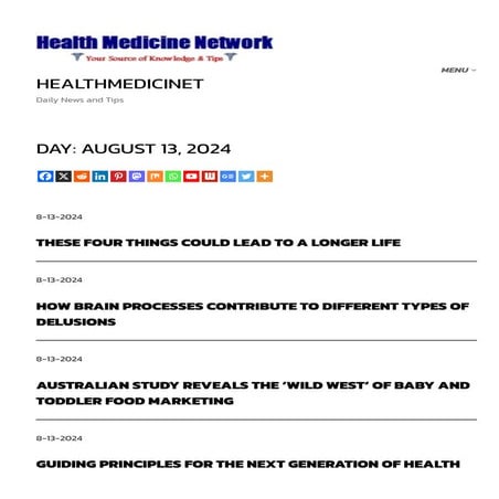 health daily news healthmedicinet- 2024-08-13 | PDF
