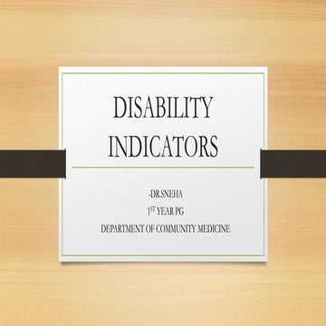 Disability indicators  ppt