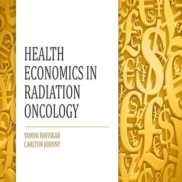Health Economics in Radiation Oncology