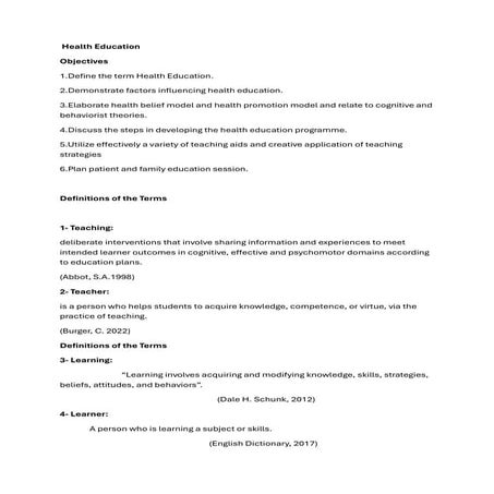 Methods and Models of Health Education | PPTX