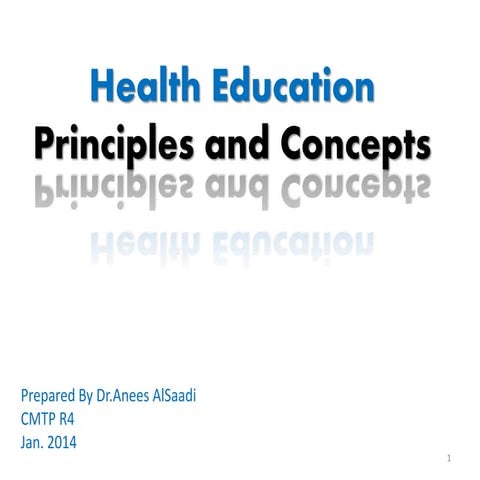 Health education principles and concepts