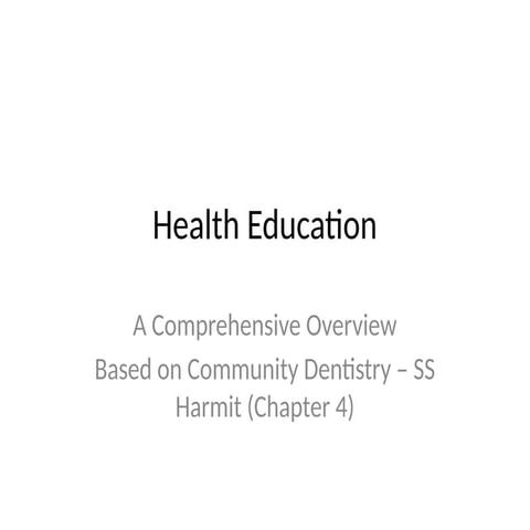 Comprehensive Health Education: Principles, Methods, and Community ...