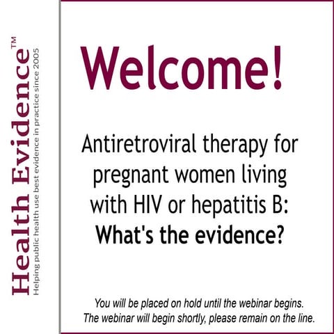 Antiretroviral therapy for pregnant women living with HIV or hepatitis B: What's the evidence?