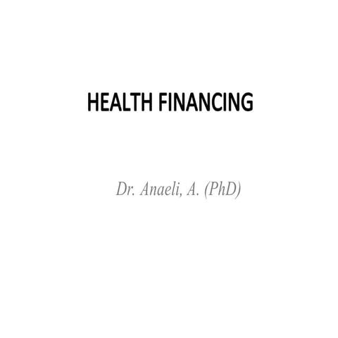 Health care financing | PPTX