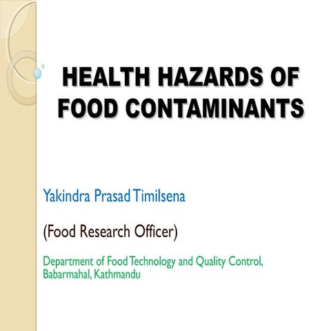 Health hazards of food contaminants