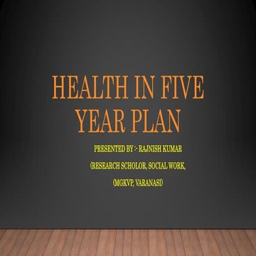 Health in five year plan in India 