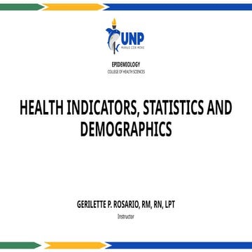 HEALTH INDICATORS-EPIDEMIOLOGY EPI101 BSM