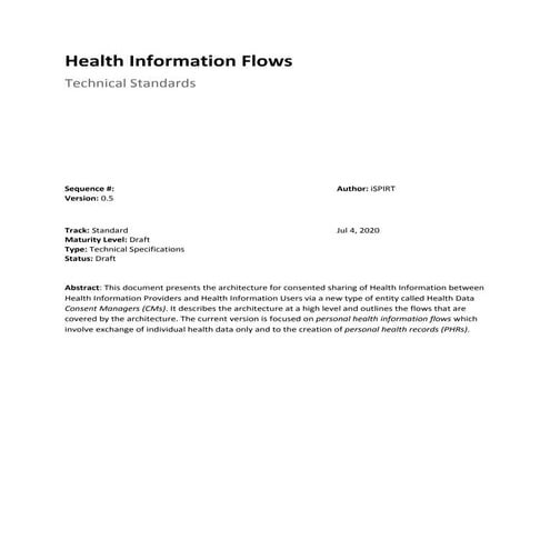 Health Information Flows Technical Standards - V 0.5