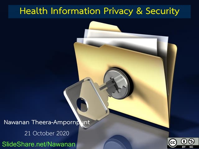 Health Information Privacy and Security (October 21, 2020)
