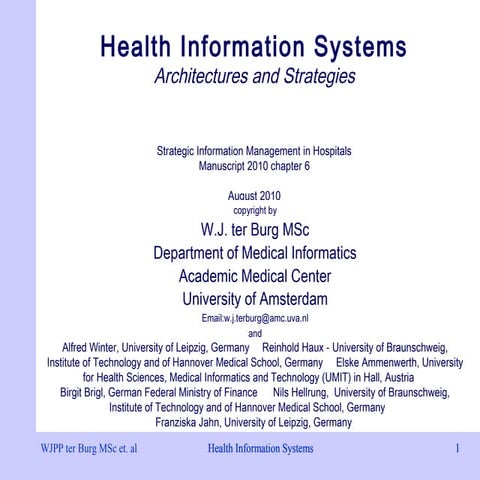 Health informationsystems chapter6