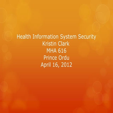 Health information system security