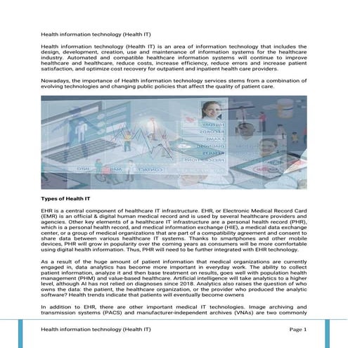 Health information technology (Health IT)