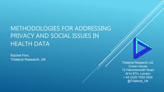 Methodologies for Addressing Privacy and Social Issues in Health Data: A Case...