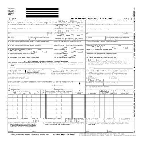 Health insurance claim form cms1500 (hosa)