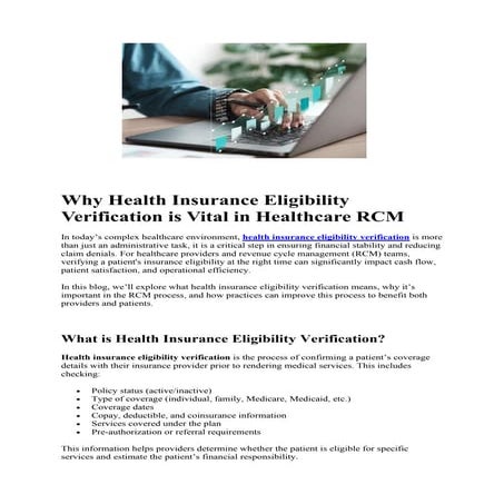 Why Health Insurance Eligibility Verification is Vital in Healthcare RCM