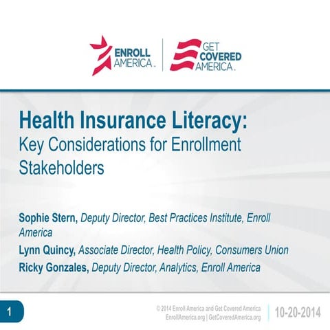 Health Insurance Literacy: Key Considerations for Stakeholders | PDF