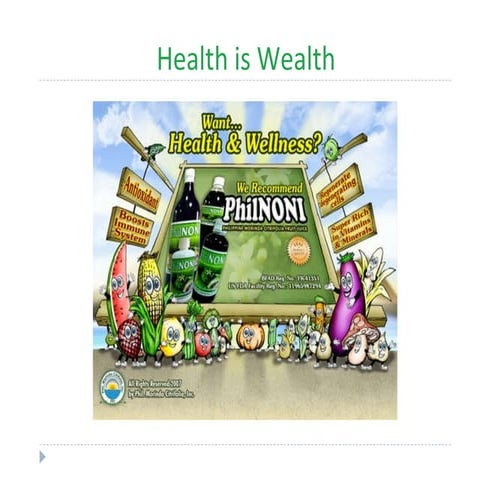 Health Is Wealth A Product Presentation | PPT
