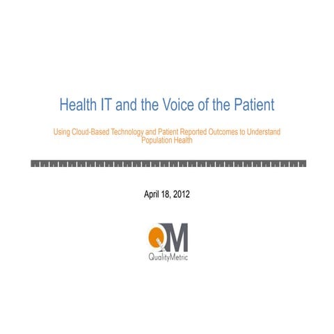 Health IT & Voice of Patient