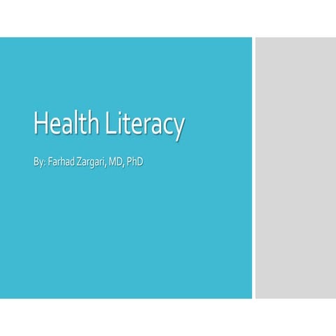 Health literacy presentation | PDF