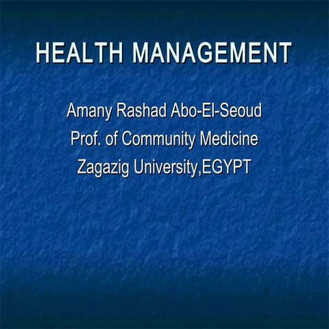 Health manag lecture