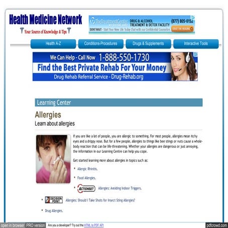 Healthmedicinet allergies