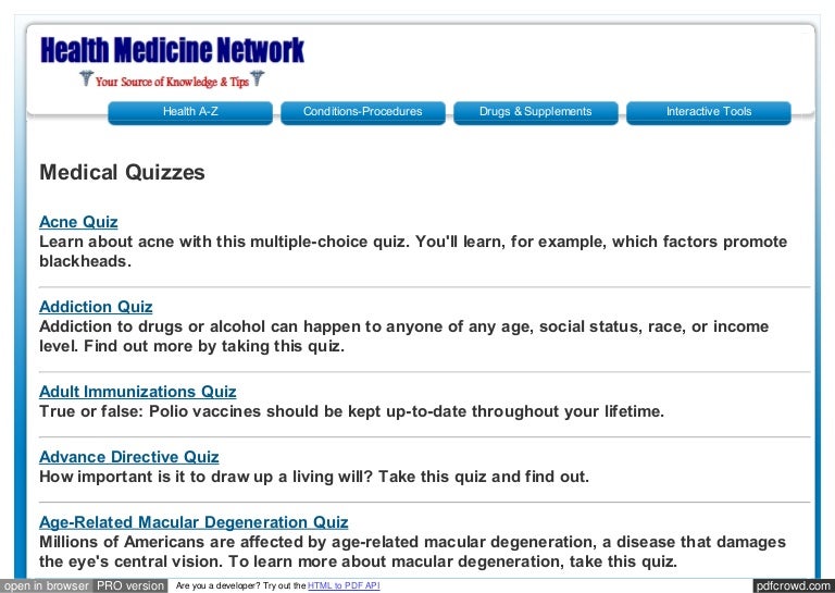 medical quizzes