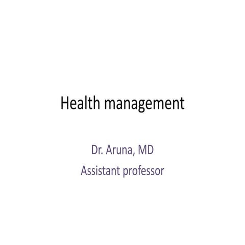 health management principles and methods