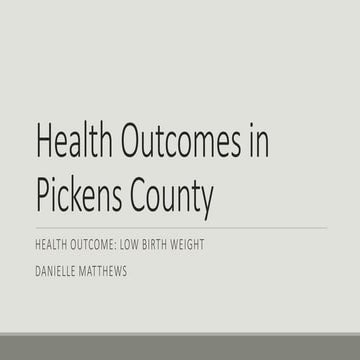Health outcomes in pickens county