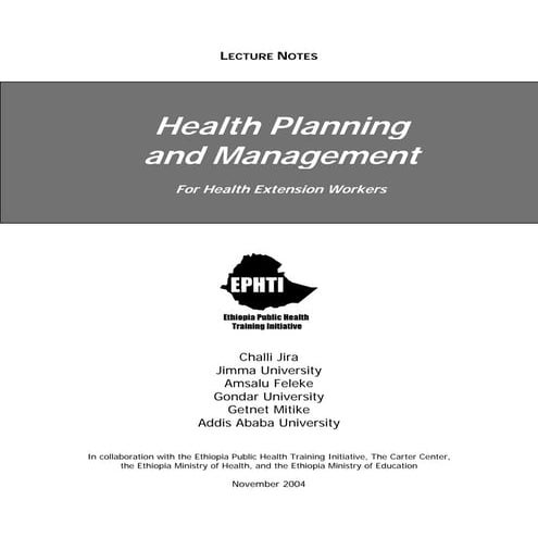 Health planing and management