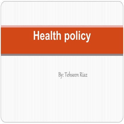 Health policy