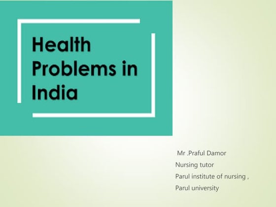 HEALTH PROBLEMS IN INDIA PPT.pptx | Digestive Disorders | Diseases and ...
