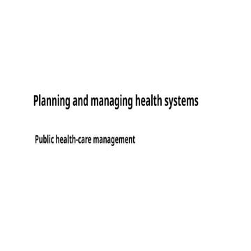 Health professionals, Healthcare institutions and Healthcare systems ST ...