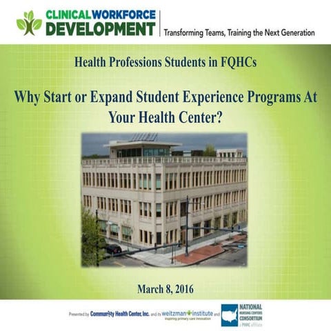 Why Form a Health Professions Training Program at Your  Federally Qualified H...