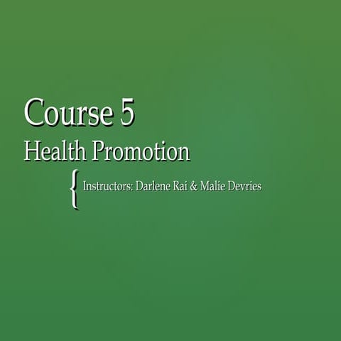 Health promotion ppt