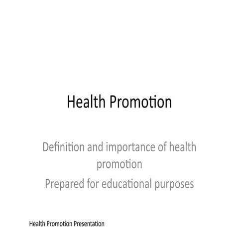 Comprehensive Health Promotion: Strategies, Challenges, and Community ...