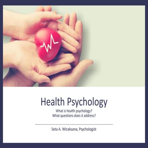 Health Psychology: An introduction
