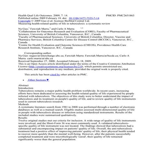 Health qual life outcomes