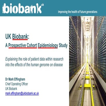 UK Biobank: A Prospective Cohort Epidemiology Study