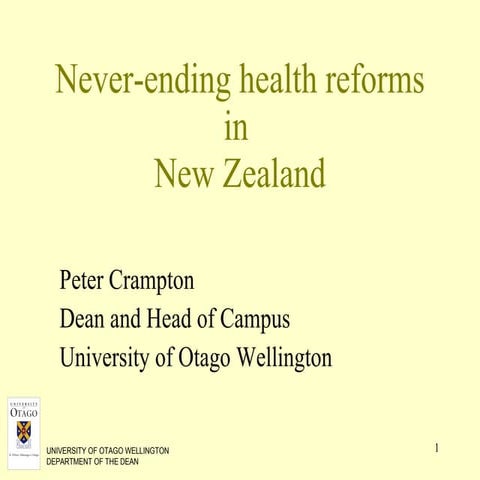 Peter Crampton on public health in New Zealand | PPT