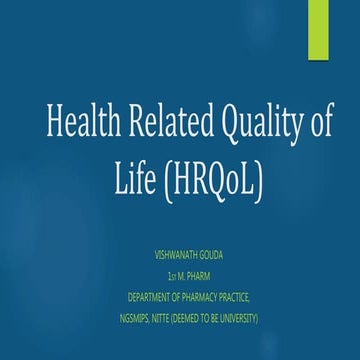 Health Related Quality of Life (HRQoL)