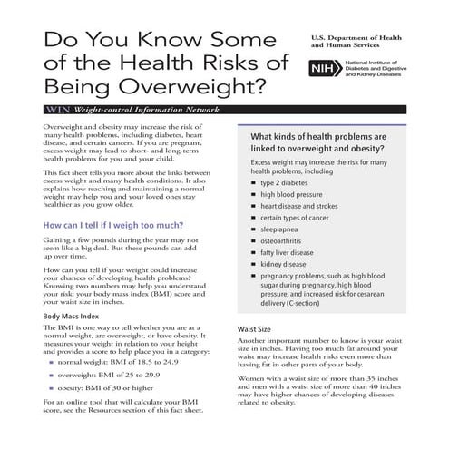 Global Medical Cures™ | Health Risks of Being OVERWEIGHT | PDF