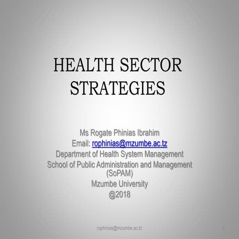 Health sector strategies notice