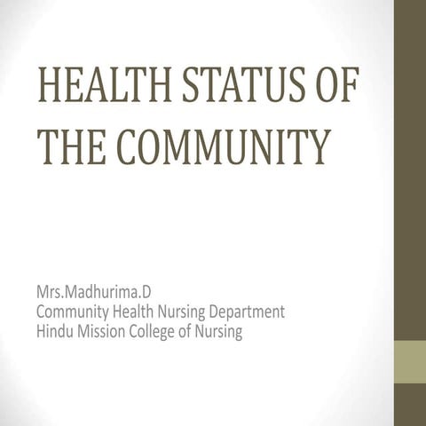 Health status of the community