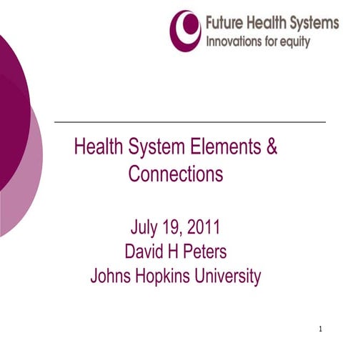 Health system elements