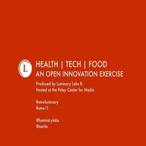 Health | Tech | Food 2011 Welcome