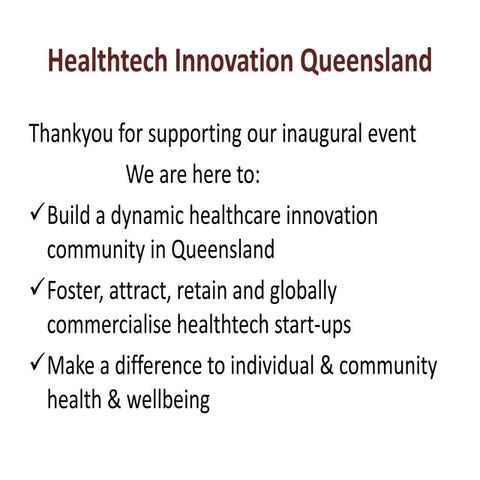 Healthtech QLD Inaugural event 21 October 2014