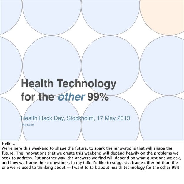 Health technology for the other 99%